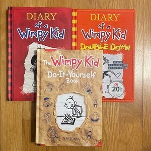 Set of 3 Diary of a Wimpy Kid Books. Volumes 1, 11, and Do It Yourself book